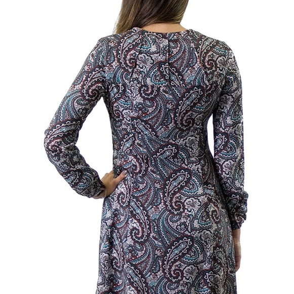 Women’s Paisley Button Front Dress - Picture 2 of 7